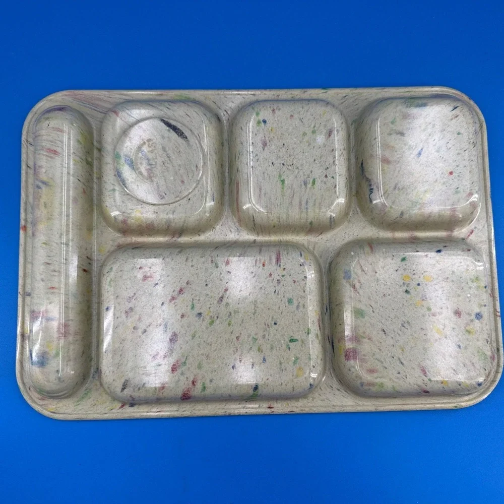 Dallas Ware Confetti Spatter Melmac Divided Dinner Lunch Serving Tray # P-71